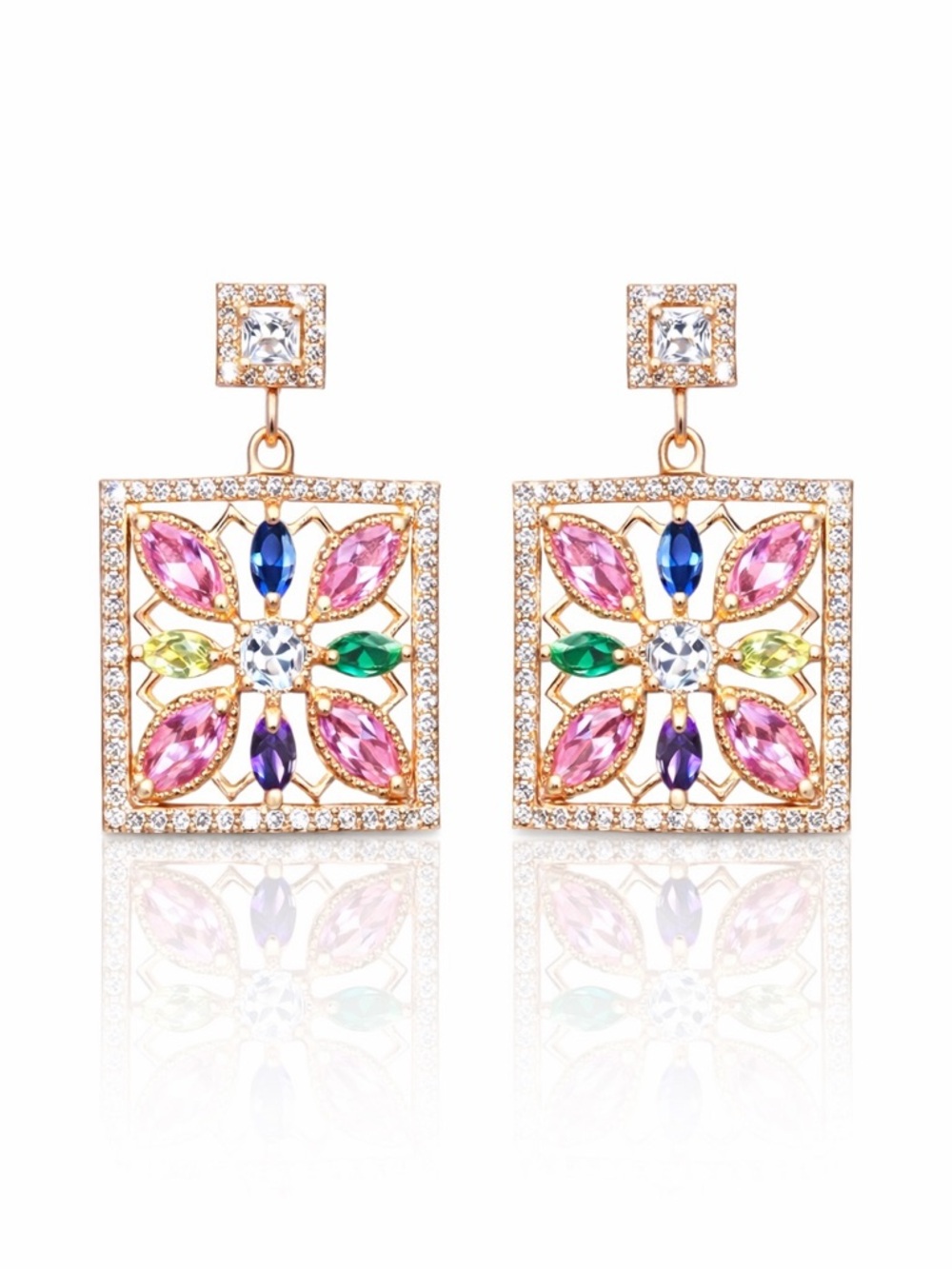 Swarovski Crystals The Nanyah Gorgeous Square Earrings